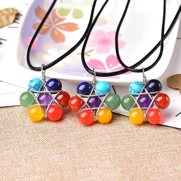 NATURAL STONE 7 CHAKRA NECKLACE