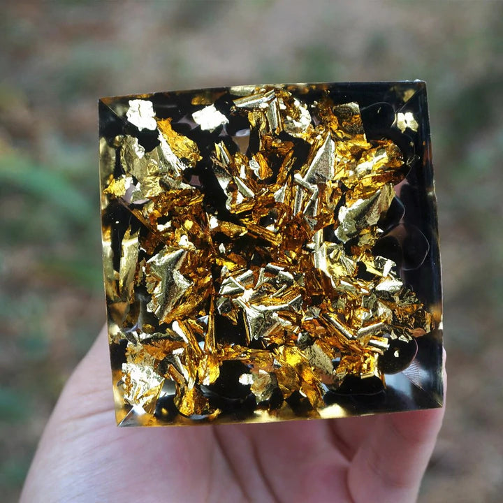 ORGONITE TIGER'S EYE OBSIDIAN PYRAMID