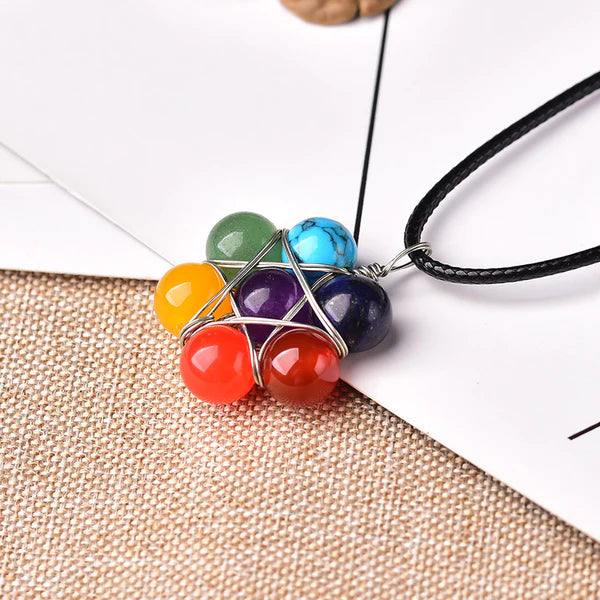 NATURAL STONE 7 CHAKRA NECKLACE