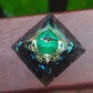 TRIPLE SERENITY MALACHITE & OBSIDIAN ORGONE PYRAMID