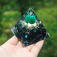 TRIPLE SERENITY MALACHITE & OBSIDIAN ORGONE PYRAMID