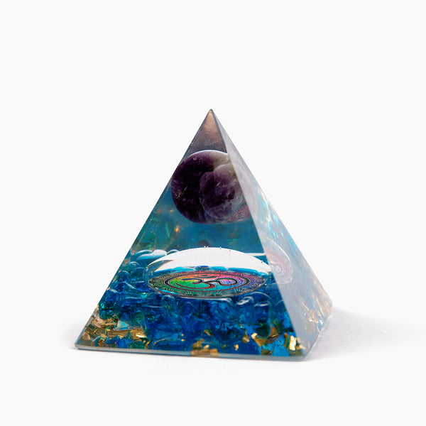 (79% OFF TODAY ONLY) OM AMETHYST & BLUE QUARTZ PYRAMID